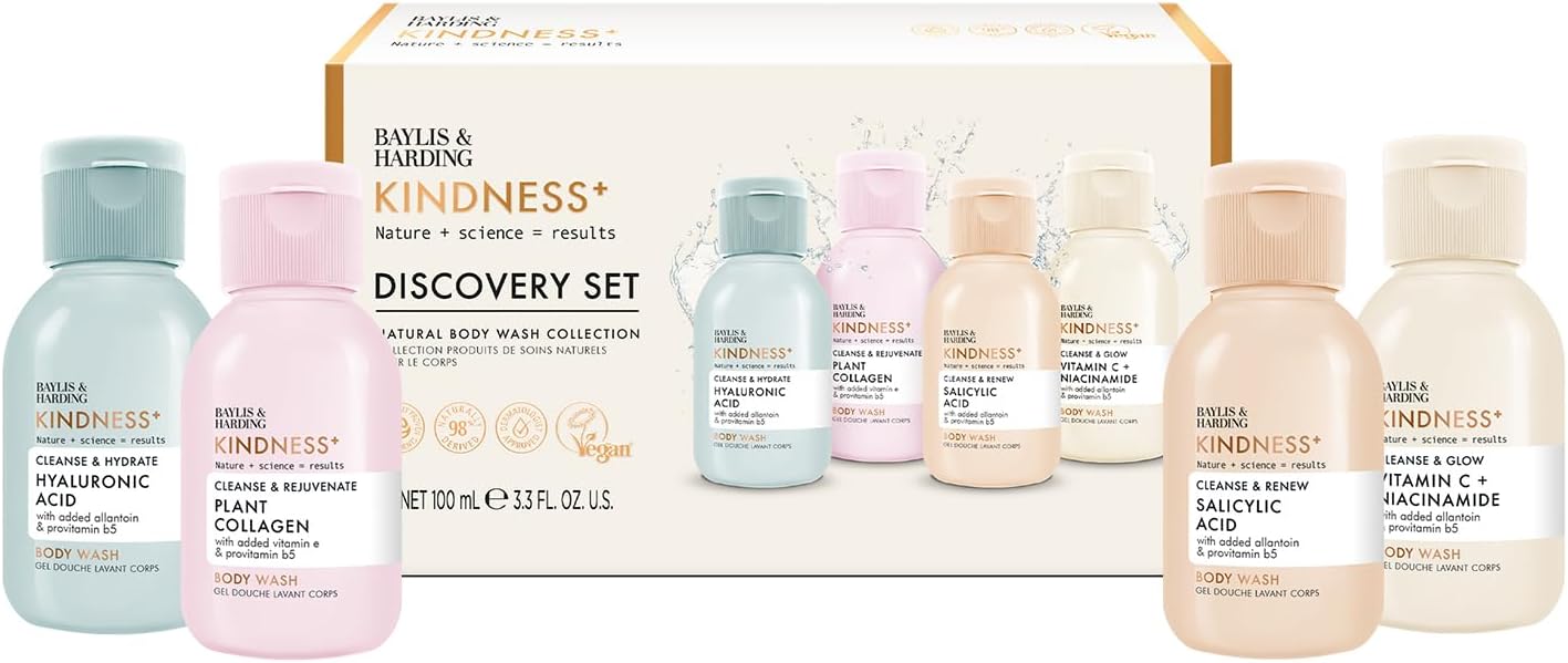 Baylis & Harding Kindness+ Body Wash Discovery Set – 4 x 100ml