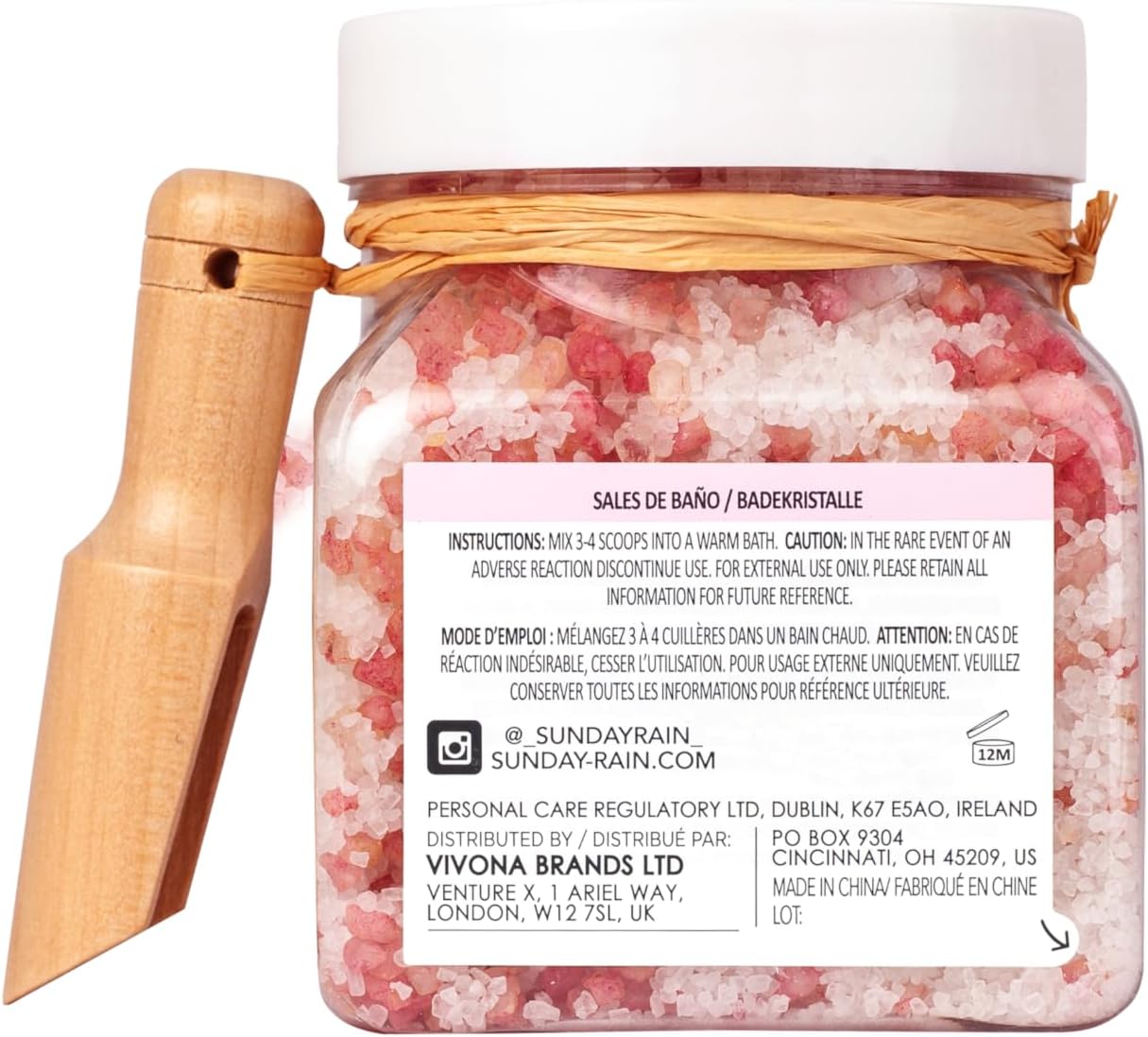 Sunday Rain Rose Mineral Bath Crystals – Relaxing Sea Salt Soak 500g