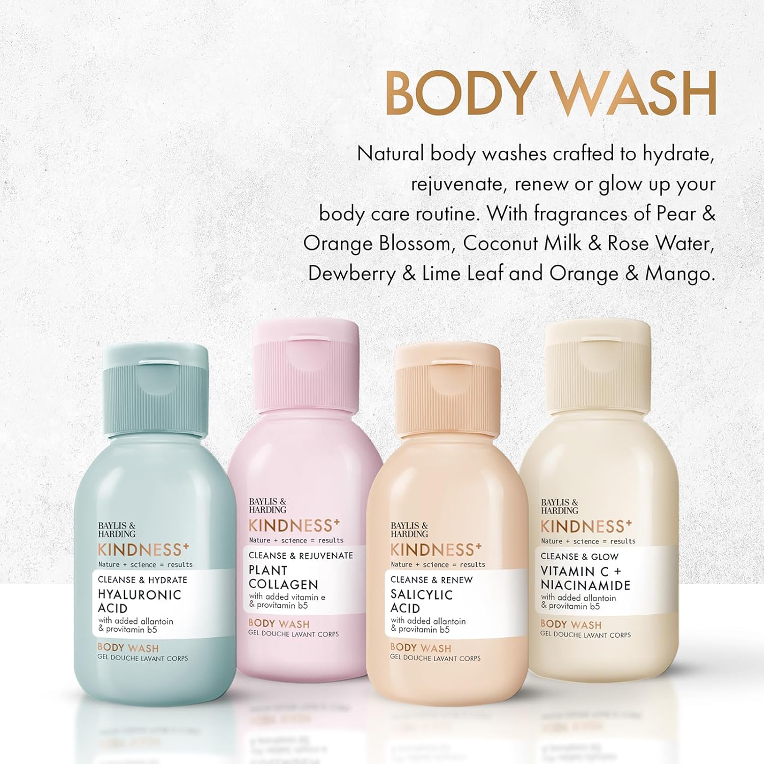 Baylis & Harding Kindness+ Body Wash Discovery Set – 4 x 100ml
