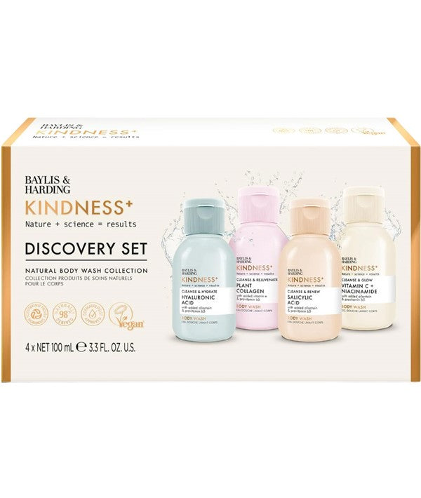 Baylis & Harding Kindness+ Body Wash Discovery Set – 4 x 100ml
