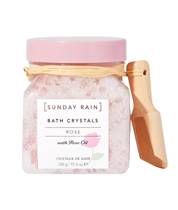 Sunday Rain Rose Mineral Bath Crystals – Relaxing Sea Salt Soak 500g